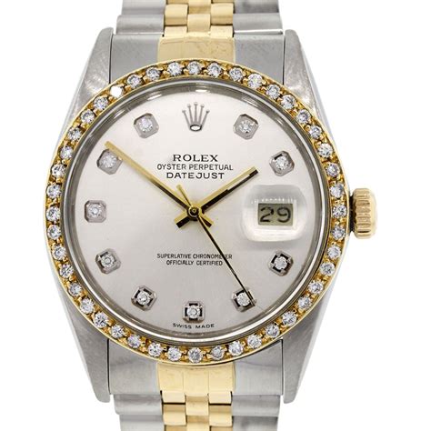 rolex two tone 16013 datejust|rolex datejust 16013 diamond bezel.